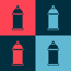 Poster - Pop art Paint spray can icon isolated on color background. Vector