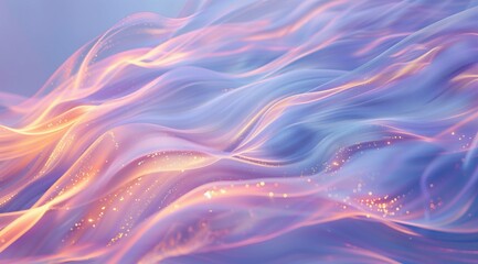 Wall Mural - A soft background with a flowing gradient from blue to purple, with golden glowing lines.