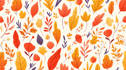 abstract doodle leaves seamless pattern design. pattern