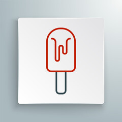 Wall Mural - Line Ice cream icon isolated on white background. Sweet symbol. Colorful outline concept. Vector