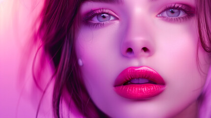 Sticker - beautiful woman with lips and makeup