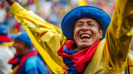 Wall Mural - Happy Ecuadorian soccer supporter