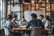 © Eugen - In a room, a gathering of individuals is seated around a table, engaged in a meeting, possibly discussing various topics or making decisions together