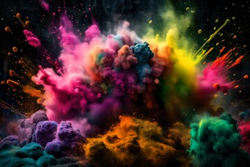 explosion of colored powder.