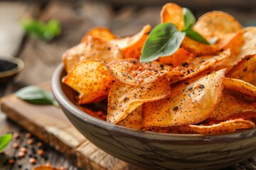 Wall Mural - Nutritious lentil chips with Asian spices