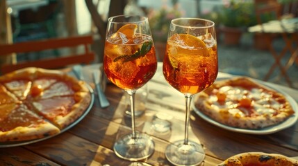 Poster - Wine Glasses on Wooden Table