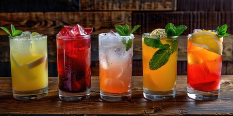 Poster - Table with various drinks