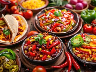 Canvas Print - Variety of foods on a table