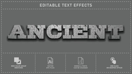 Ancient editable text effects. Vector eps files.