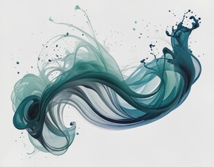 Wall Mural - transparent watercolor smoke design element