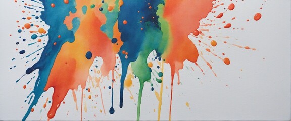 Wall Mural - Isolated Abstract Watercolor Splash Design: A Bright and Colourful Graphic Illustration