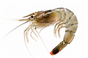 Wall Mural - Banana prawn isolated on white background with path