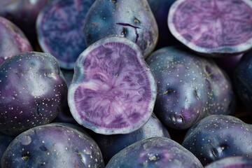 Poster - Blue potato high in antioxidants used for colored mashed potatoes or chips