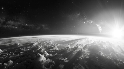 black and white earth photo