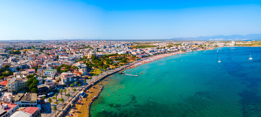 Sticker - Didim city beach aerial panoramic view in Turkey