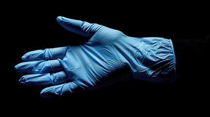 Poster - A close-up shot of a gloved hand in a dark environment, great for crime scene or mystery related images