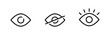 © icons gate - eye icon set. vision icon, see view icons - eyesight symbol - invisible eye hide icon, incognito icon no eye view hidden icon set. vision icon, unsee icons. editable stroke