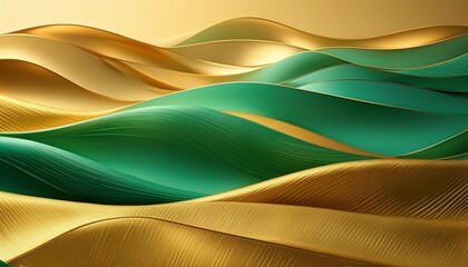 Wall Mural - gold and green gradient background