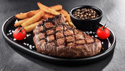 Wall Mural - grilled beef steak on background