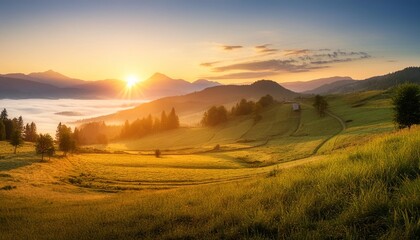 Wall Mural - beautiful sunrise landscape background