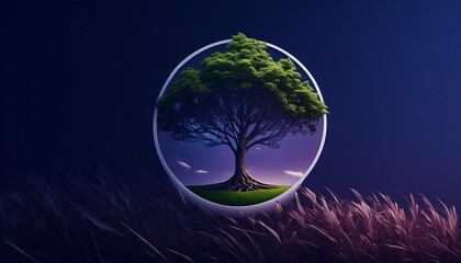 Wall Mural - tree nature logo design