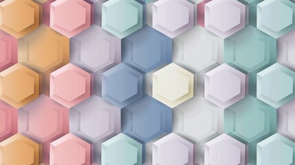 Wall Mural - Abstract Honeycomb Pattern in Pastel Colors