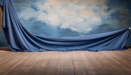 Wall Mural - studio portrait backdrops traditional painted canvas or muslin fabric cloth studio backdrop or background suitable for use with portraits products and concepts dramatic blue modulations