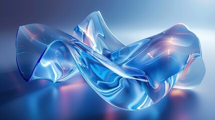 Poster - A blue sculpture abstract on black background UHD wallpaper