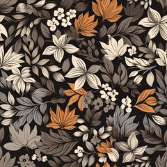 Wall Mural - abstract, seamless floral pattern