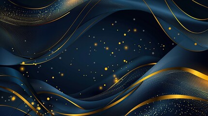 Canvas Print - Abstract Blue and Gold Swirling Background