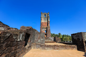 Wall Mural - Ruins of St. Augustine complex, Old Goa, India.