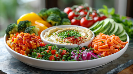 Wall Mural - salad with vegetables and cheese