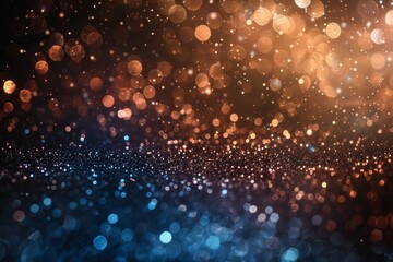 Wall Mural - abstract glittering lights with a gradient from blue to brown