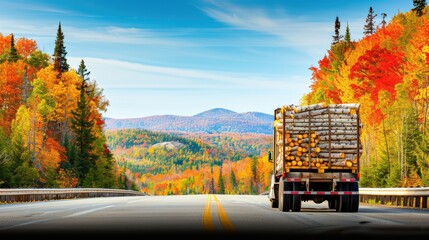 Wall Mural - truck on the road