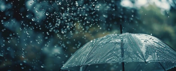 Wall Mural - Raindrops on an Umbrella