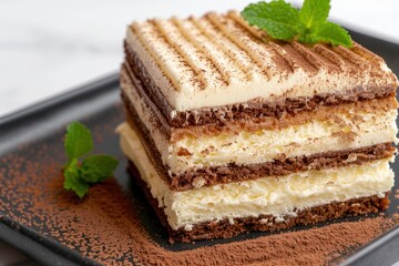 Wall Mural - Delicious layered tiramisu dessert