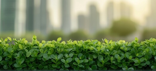 Sticker - lush green leaves in urban environment