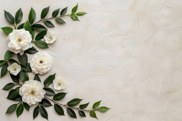 Wall Mural - Elegant floral arrangement on a light background