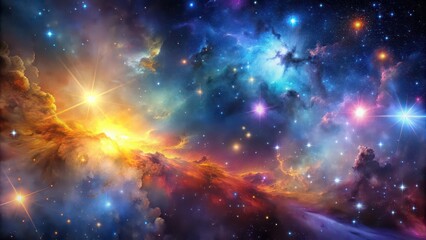 Wall Mural - galaxy background with colorful stars and nebula clouds, space, stars, galaxy, cosmos, universe, ast