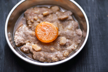 Wall Mural - chinese steamed minced pork patty with salted egg comfort food