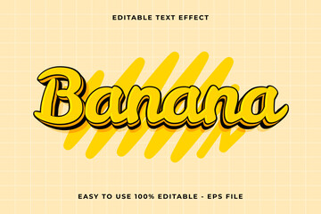 Wall Mural - banana 3d editable vector text effect. trendy style text effect