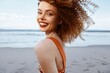 © SHOTPRIME STUDIO - Beach Bliss: A Smiling Woman Embracing Freedom and Happiness on a Summer Vacation Adventure