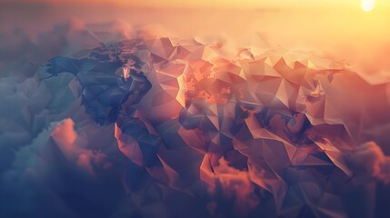 colorful low poly world map