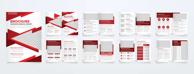 Wall Mural - set of minimalist business brochure template with simple style and modern layout