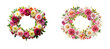 © PNG House - Beautiful Rose and Dahlia Wreath Flower Design on a Transparent Background.