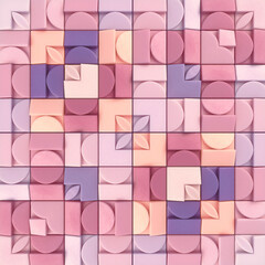Aufkleber - A bright and colorful abstract pattern. 3d rendering digital illustration