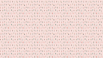 A seamless pattern, grid of small watercolor people in different poses, each person is standing on their own square space with the same size and shape, soft pink background, minimalist style