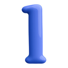 Blue 3D Number 1