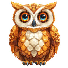 Adorable Cartoon Owl with Big Eyes
