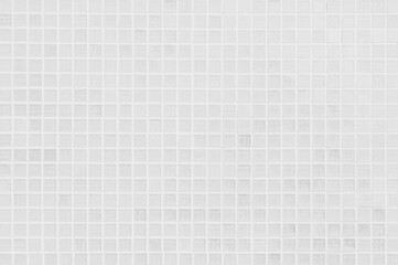 Wall Mural - White tile wall chequered background bathroom texture. Ceramic brick wall and floor tiles mosaic background in bathroom clean.